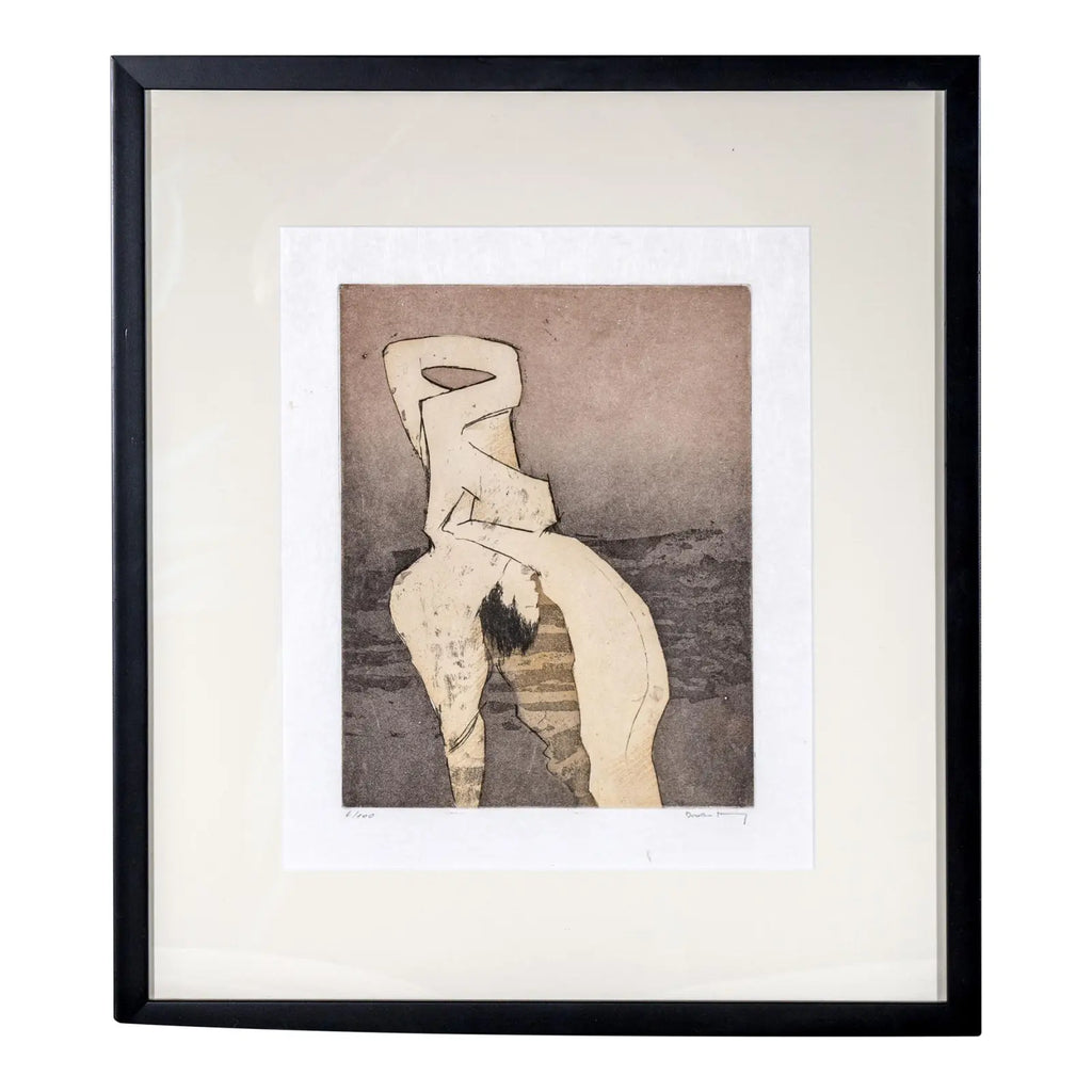 Rare Signed 1973 Dorothea Tanning Surrealist Etching “En Chair Et en Or” Limited Edition 6/100