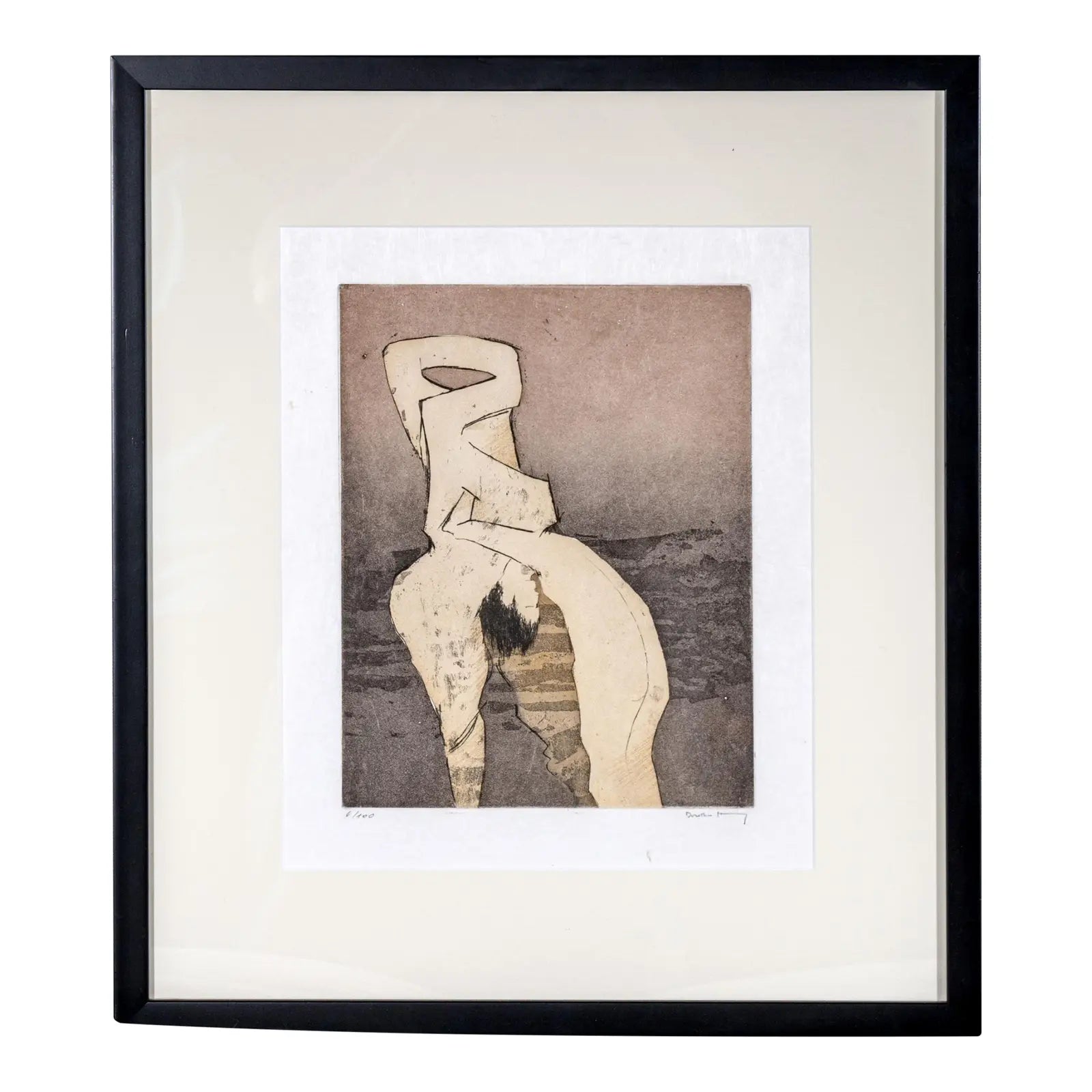 Rare Signed 1973 Dorothea Tanning Surrealist Etching “En Chair Et en Or” Limited Edition 6/100