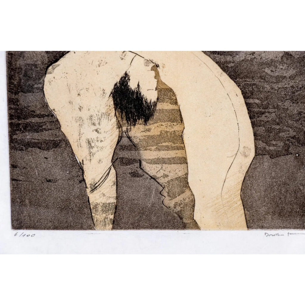 Rare Signed 1973 Dorothea Tanning Surrealist Etching “En Chair Et en Or” Limited Edition 6/100