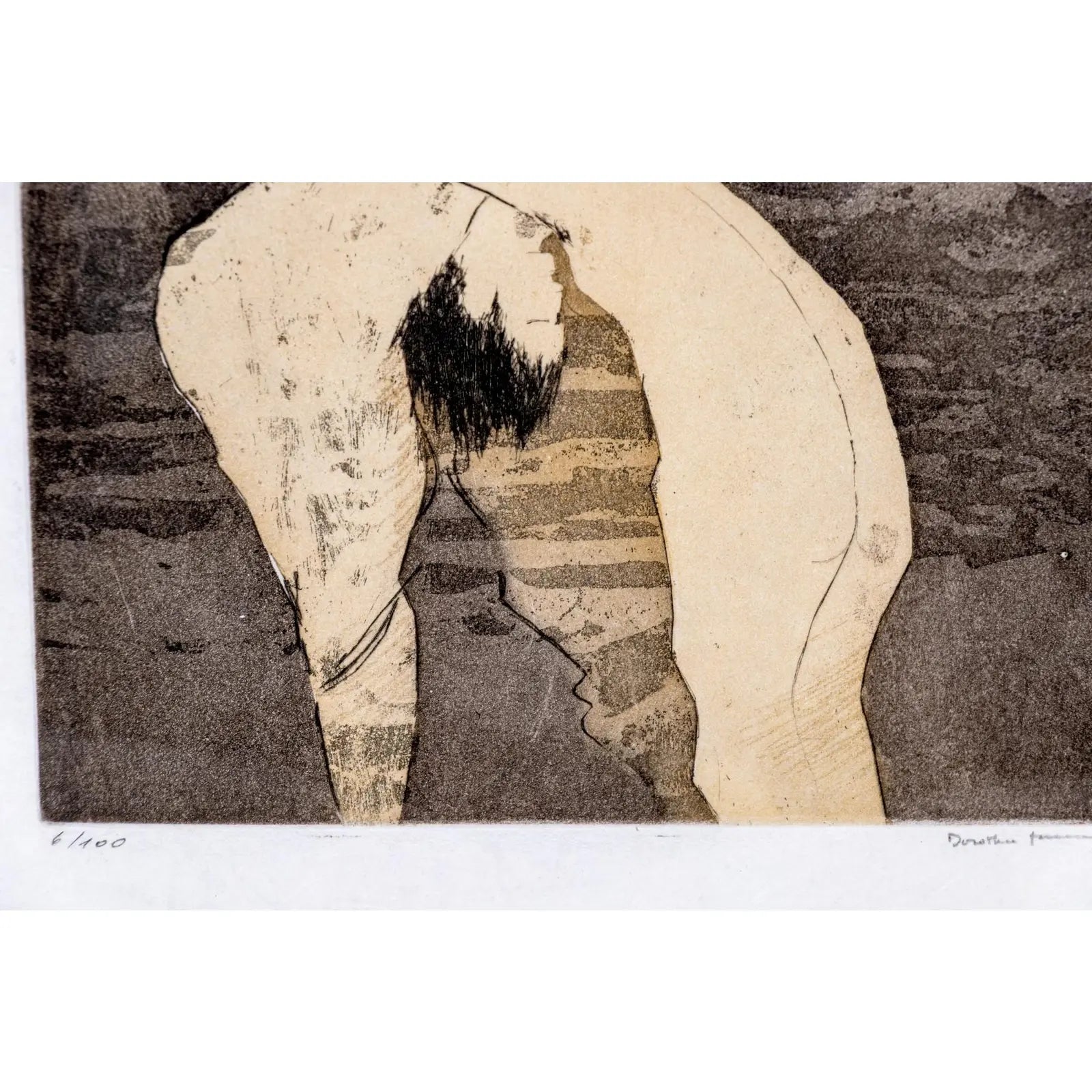 Rare Signed 1973 Dorothea Tanning Surrealist Etching “En Chair Et en Or” Limited Edition 6/100