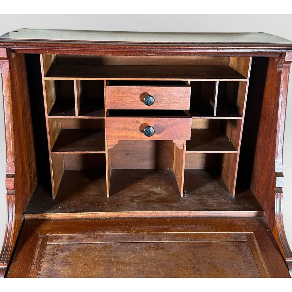 Antique Victorian Drop Front Secretary Desk Bureau Eastlake Attributed With Key