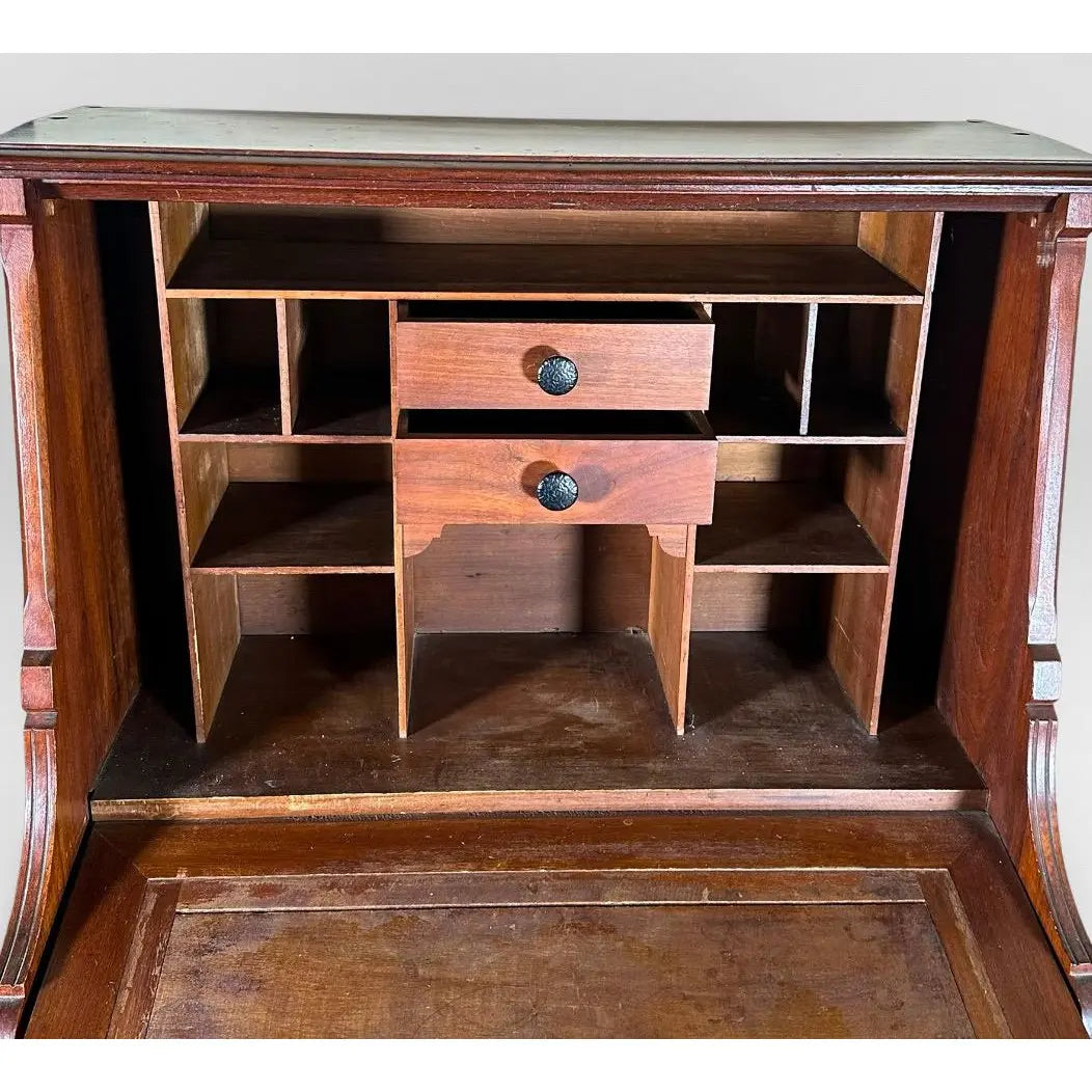Antique Victorian Drop Front Secretary Desk Bureau Eastlake Attributed With Key