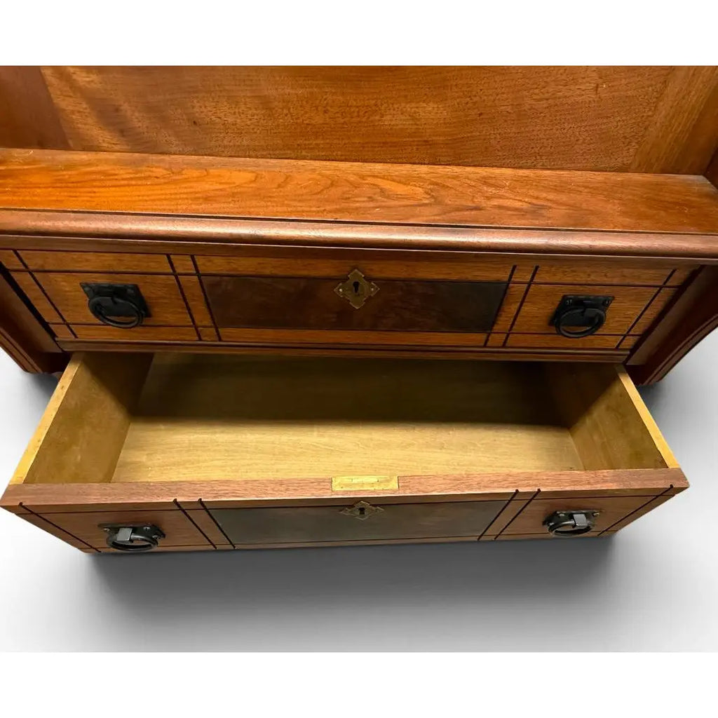 Antique Victorian Drop Front Secretary Desk Bureau Eastlake Attributed With Key