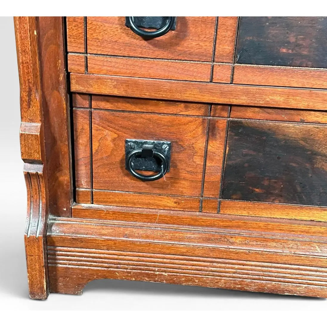 Antique Victorian Drop Front Secretary Desk Bureau Eastlake Attributed With Key
