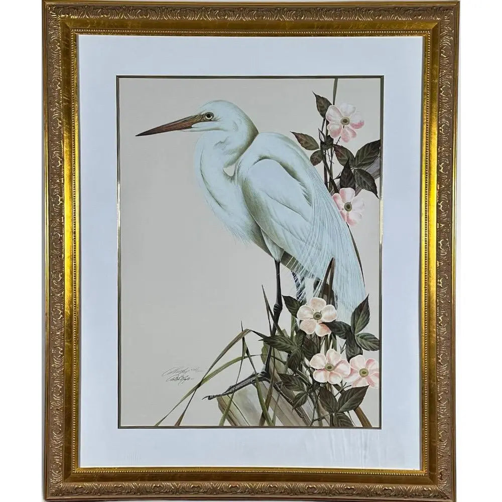 Art LaMay Signed Limited Edition Passion Plums Herons Gold Gilt Framed Giclee