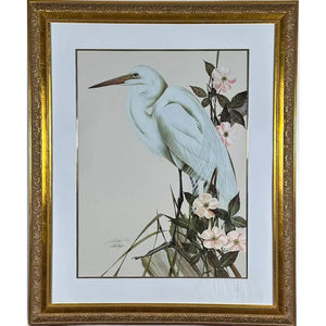 Art LaMay Signed Limited Edition Passion Plums Herons Gold Gilt Framed Giclee