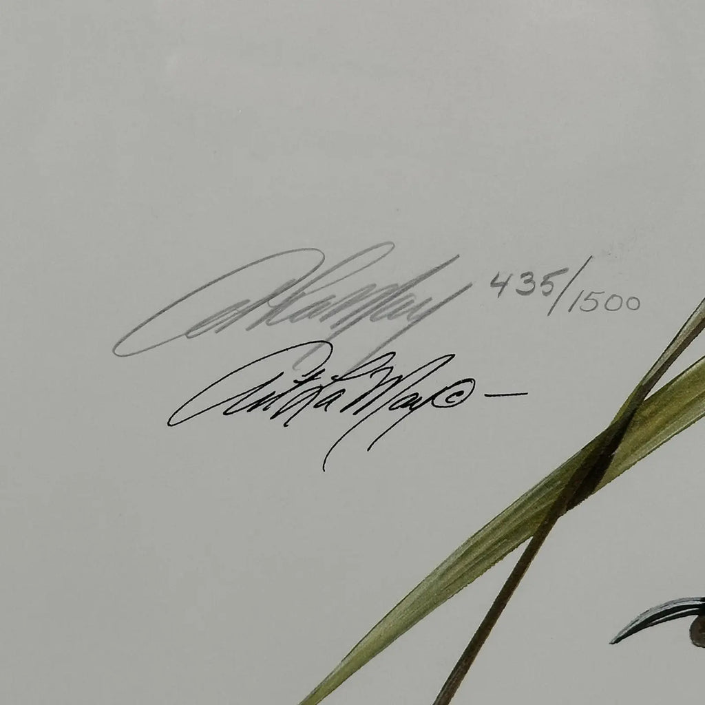 Art LaMay Signed Limited Edition Passion Plums Herons Gold Gilt Framed Giclee