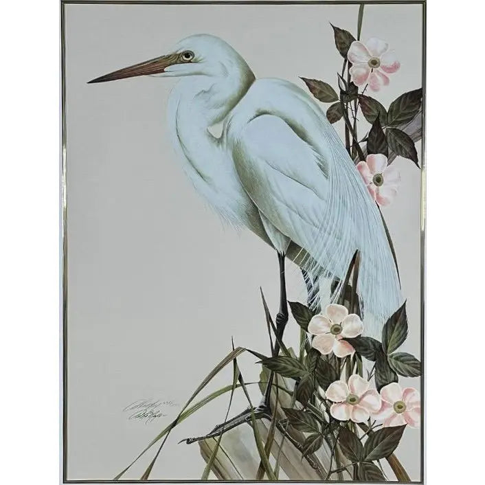 Art LaMay Signed Limited Edition Passion Plums Herons Gold Gilt Framed Giclee