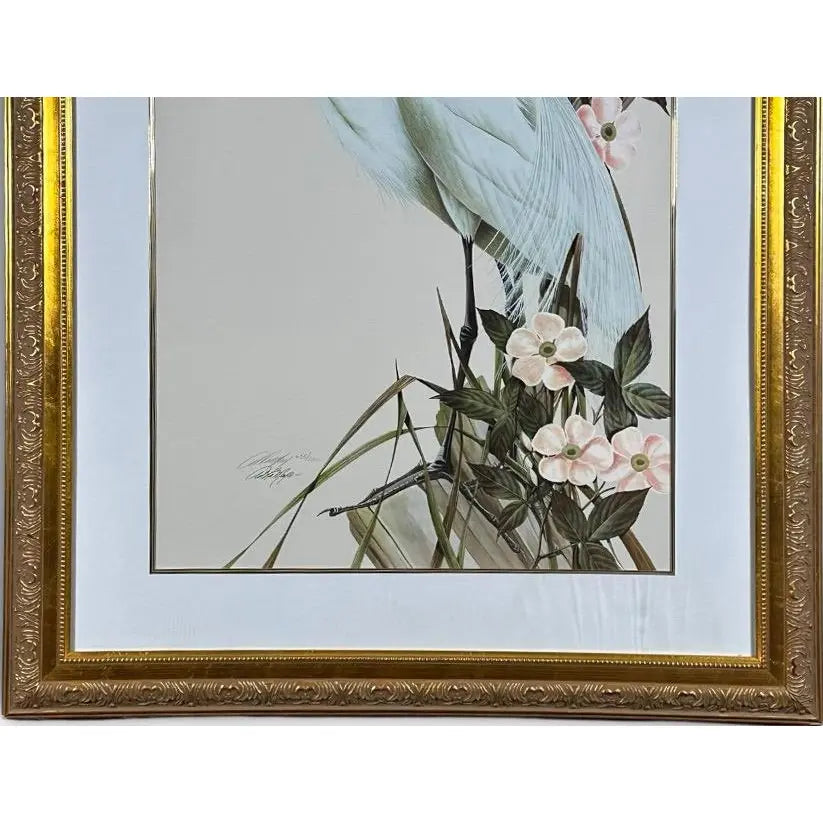 Art LaMay Signed Limited Edition Passion Plums Herons Gold Gilt Framed Giclee