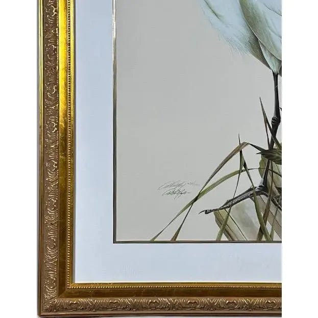 Art LaMay Signed Limited Edition Passion Plums Herons Gold Gilt Framed Giclee