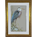 Art LaMay Signed Limited Edition Bay Blue Heron Gold Gilt Framed Giclee