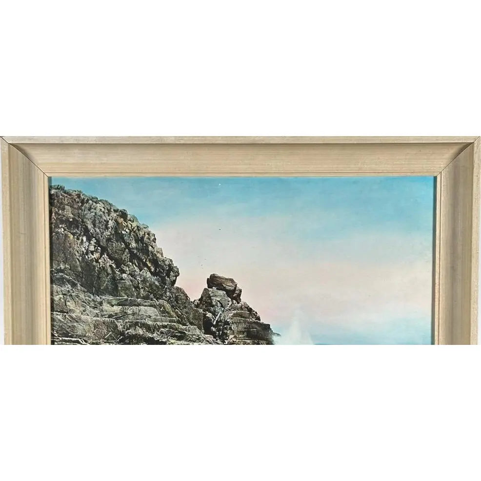 Charles Henry Sawyer Signed Lacquered Hand Colored Photograph Bald Head Cliff Maine
