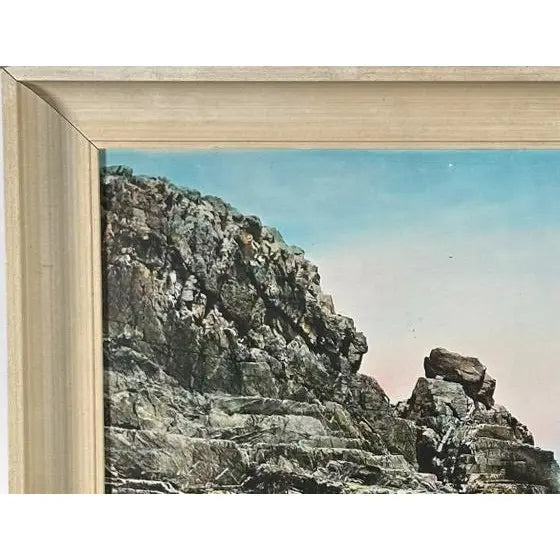 Charles Henry Sawyer Signed Lacquered Hand Colored Photograph Bald Head Cliff Maine