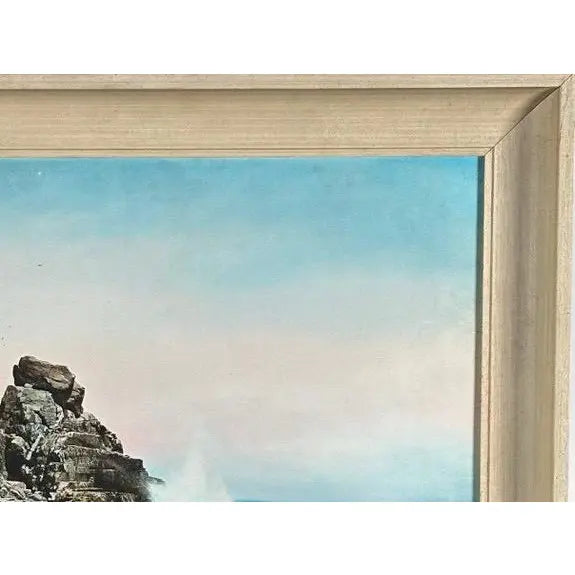 Charles Henry Sawyer Signed Lacquered Hand Colored Photograph Bald Head Cliff Maine