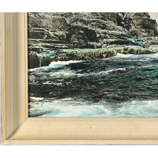Charles Henry Sawyer Signed Lacquered Hand Colored Photograph Bald Head Cliff Maine