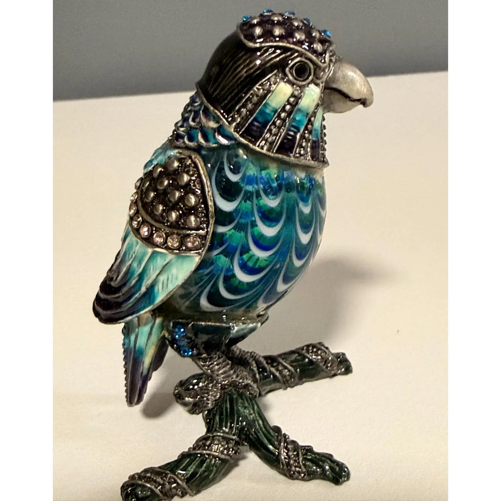 Rare 2006 Fitz And Floyd Guild Collection Jeweled Blue Hawk With Box