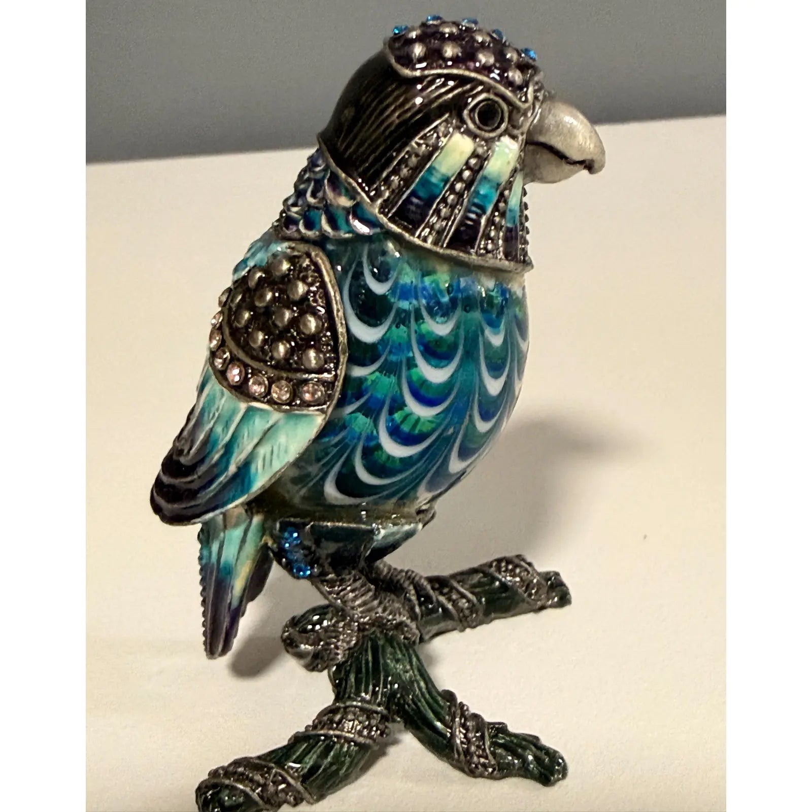 Rare 2006 Fitz And Floyd Guild Collection Jeweled Blue Hawk With Box
