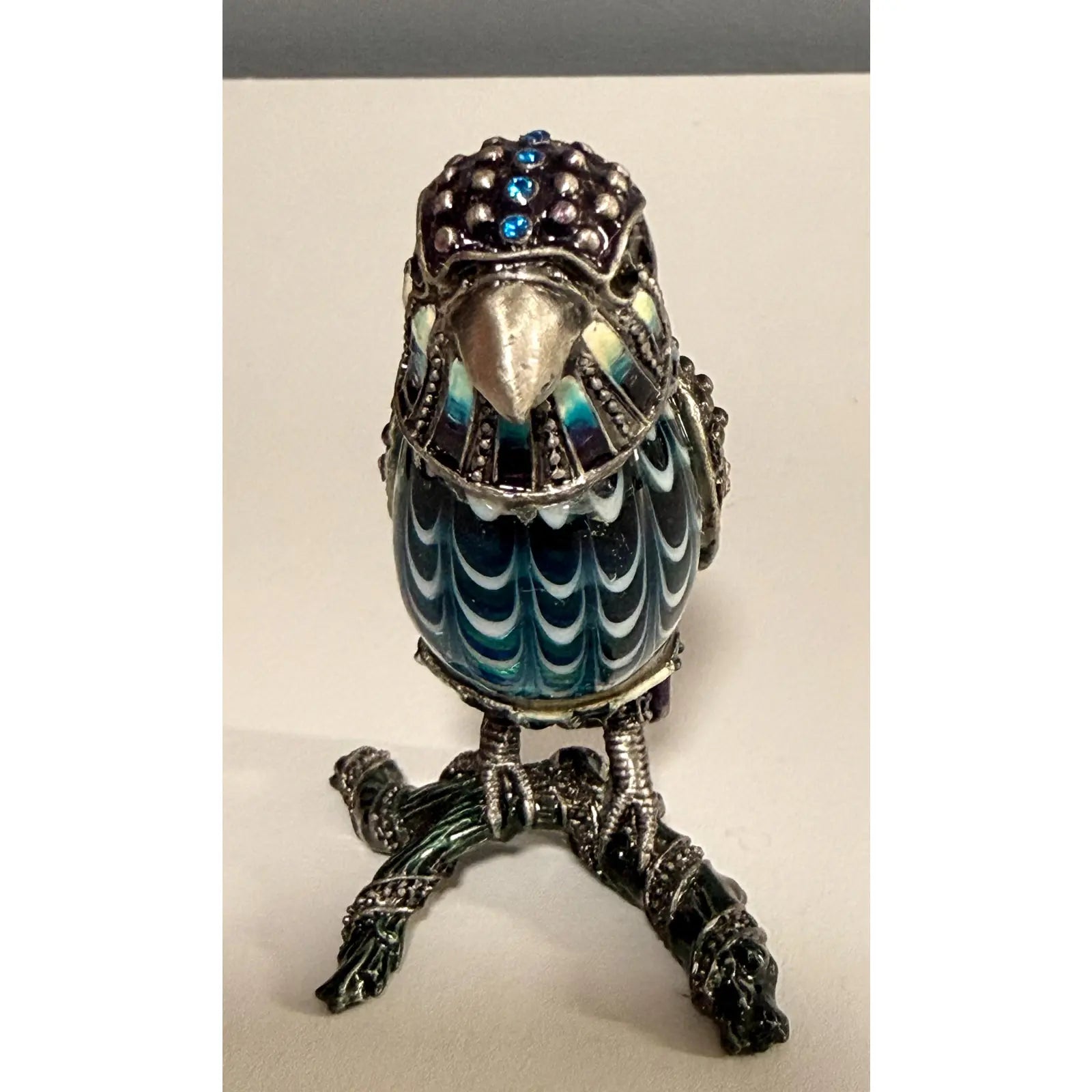 Rare 2006 Fitz And Floyd Guild Collection Jeweled Blue Hawk With Box