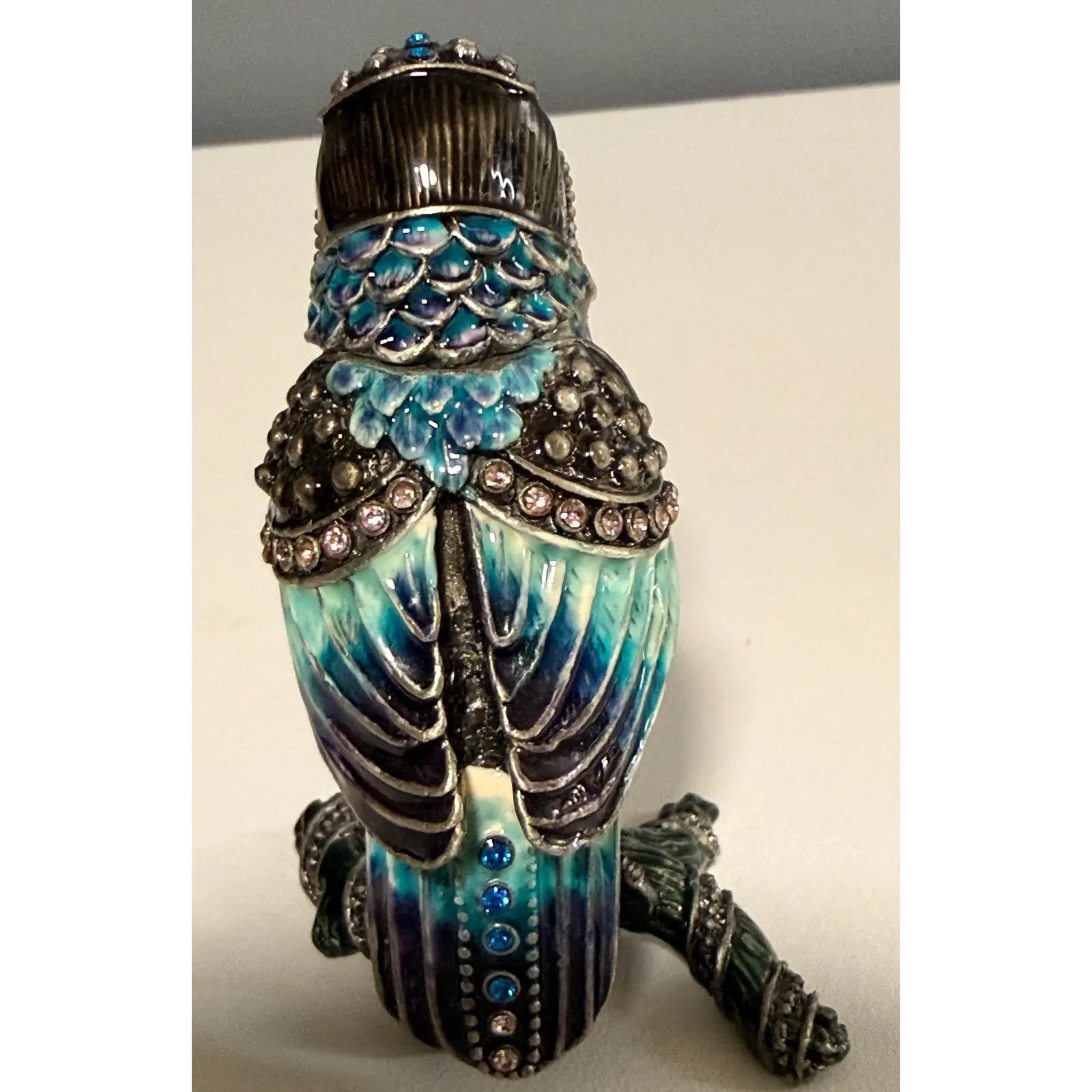 Rare 2006 Fitz And Floyd Guild Collection Jeweled Blue Hawk With Box