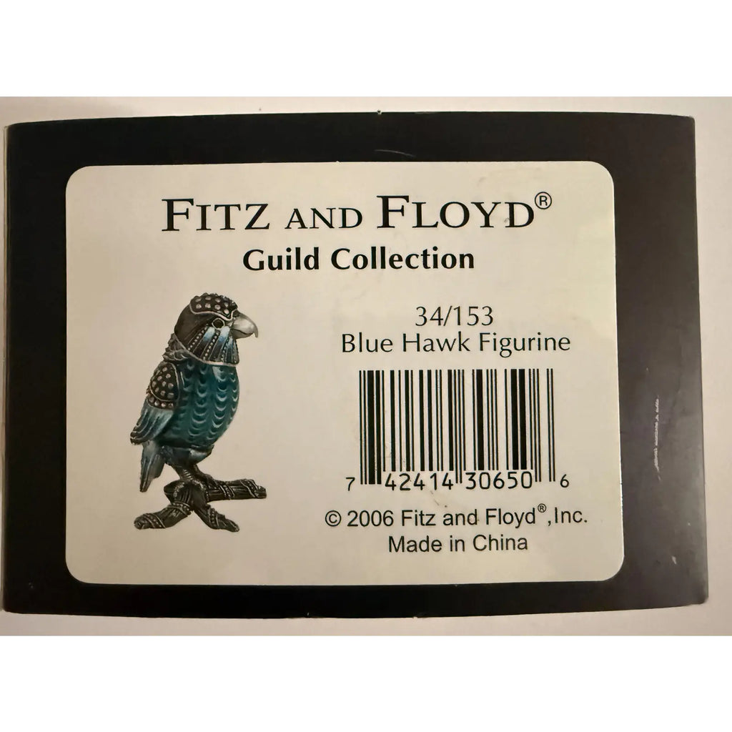 Rare 2006 Fitz And Floyd Guild Collection Jeweled Blue Hawk With Box