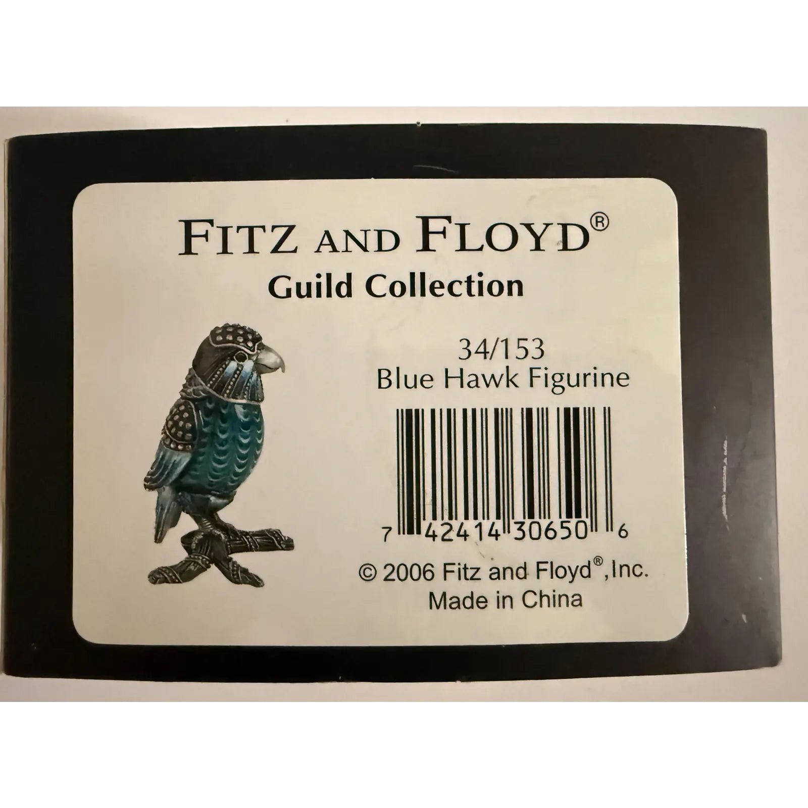 Rare 2006 Fitz And Floyd Guild Collection Jeweled Blue Hawk With Box