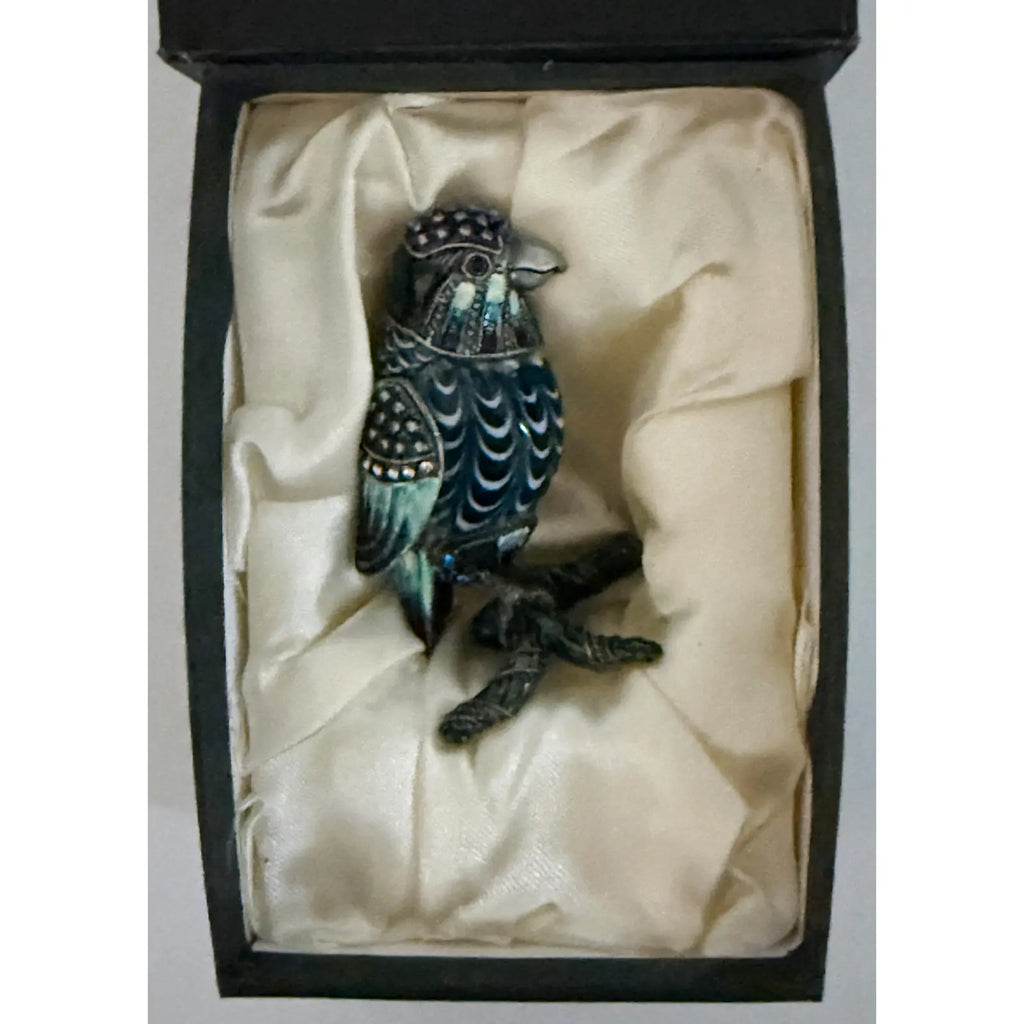 Rare 2006 Fitz And Floyd Guild Collection Jeweled Blue Hawk With Box