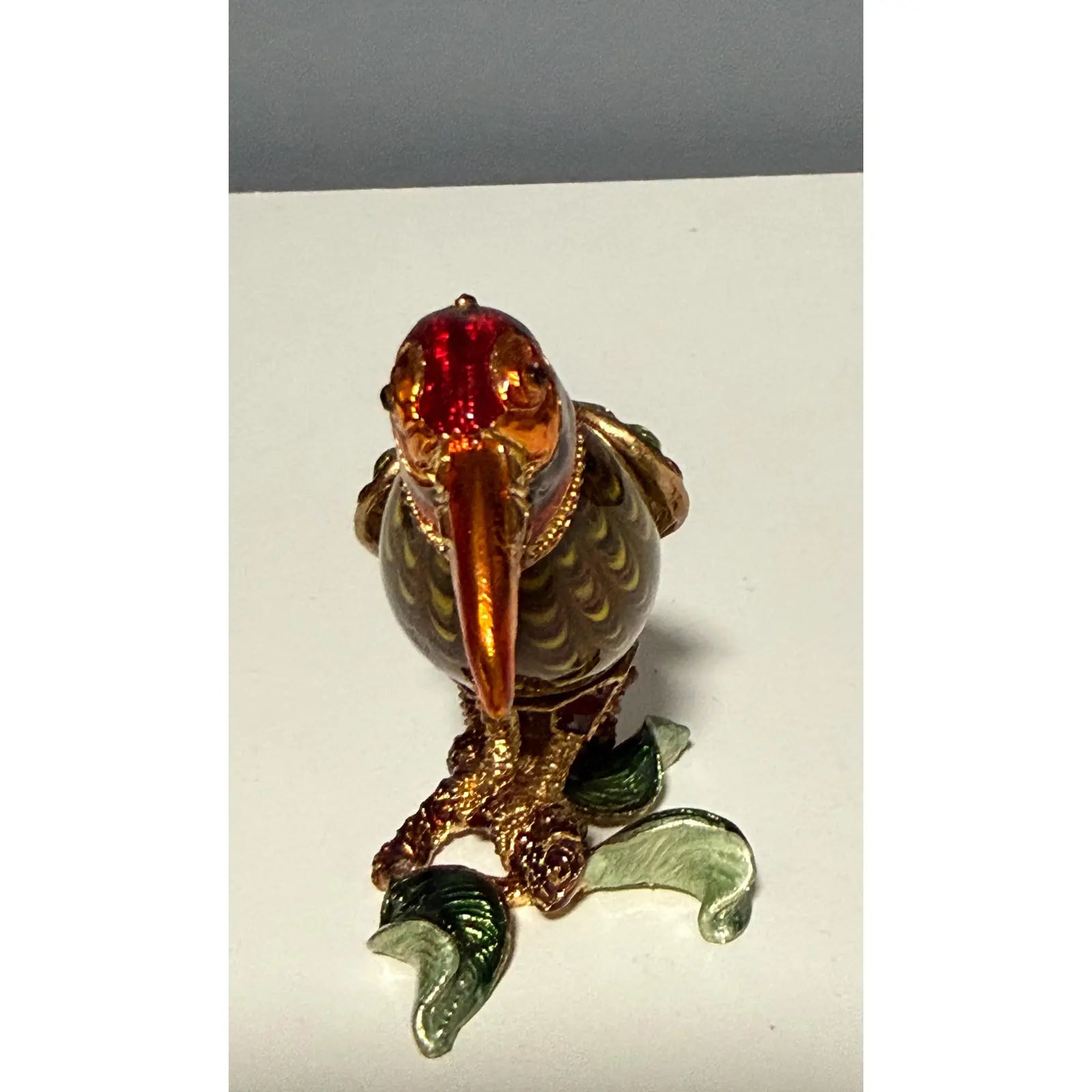 Rare 2006 Fitz And Floyd Guild Collection Jeweled Orange Beak Bird With Box