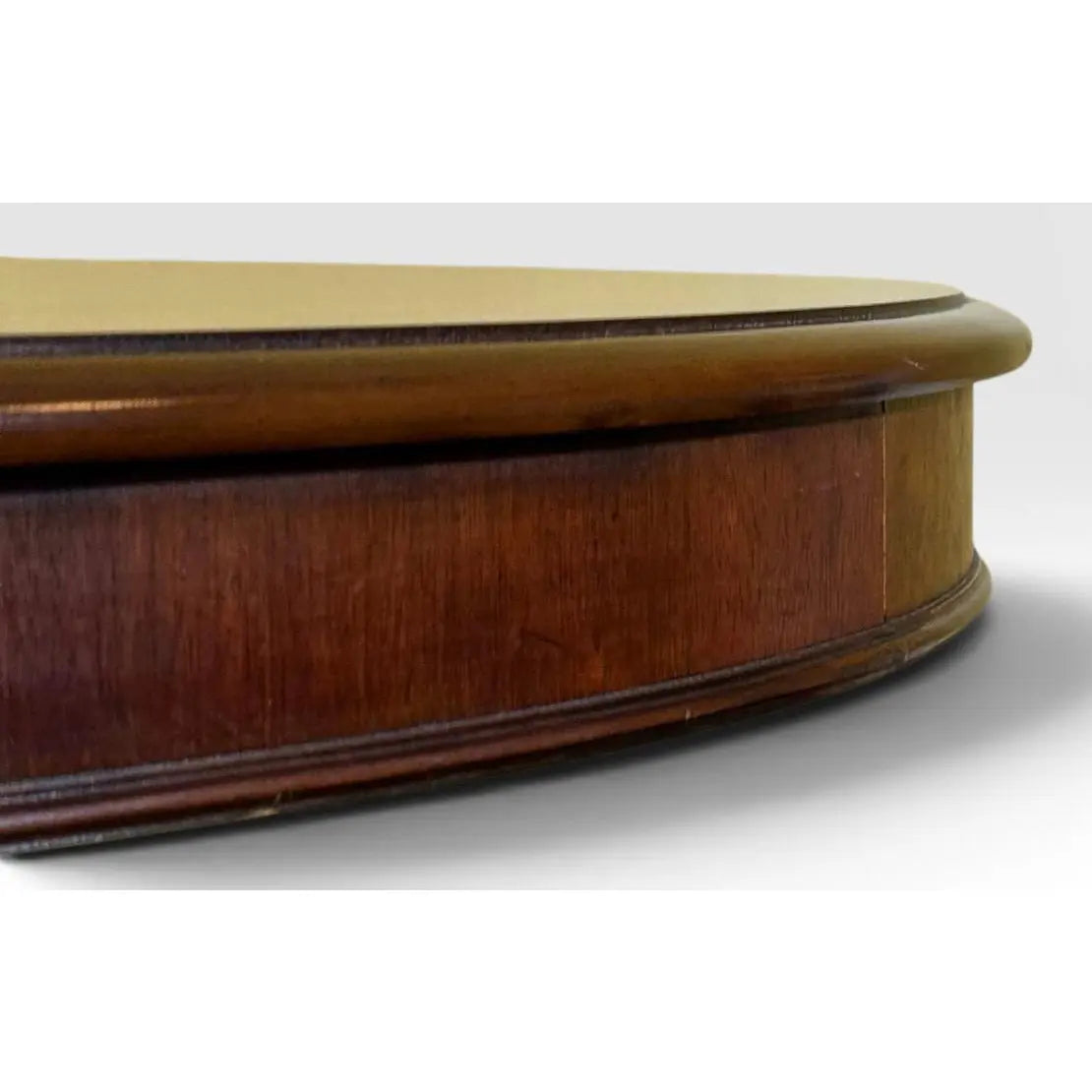 Vintage Drexel Chippendale Mahogany Pedestal Dining Table With Burlwood Veneer Top