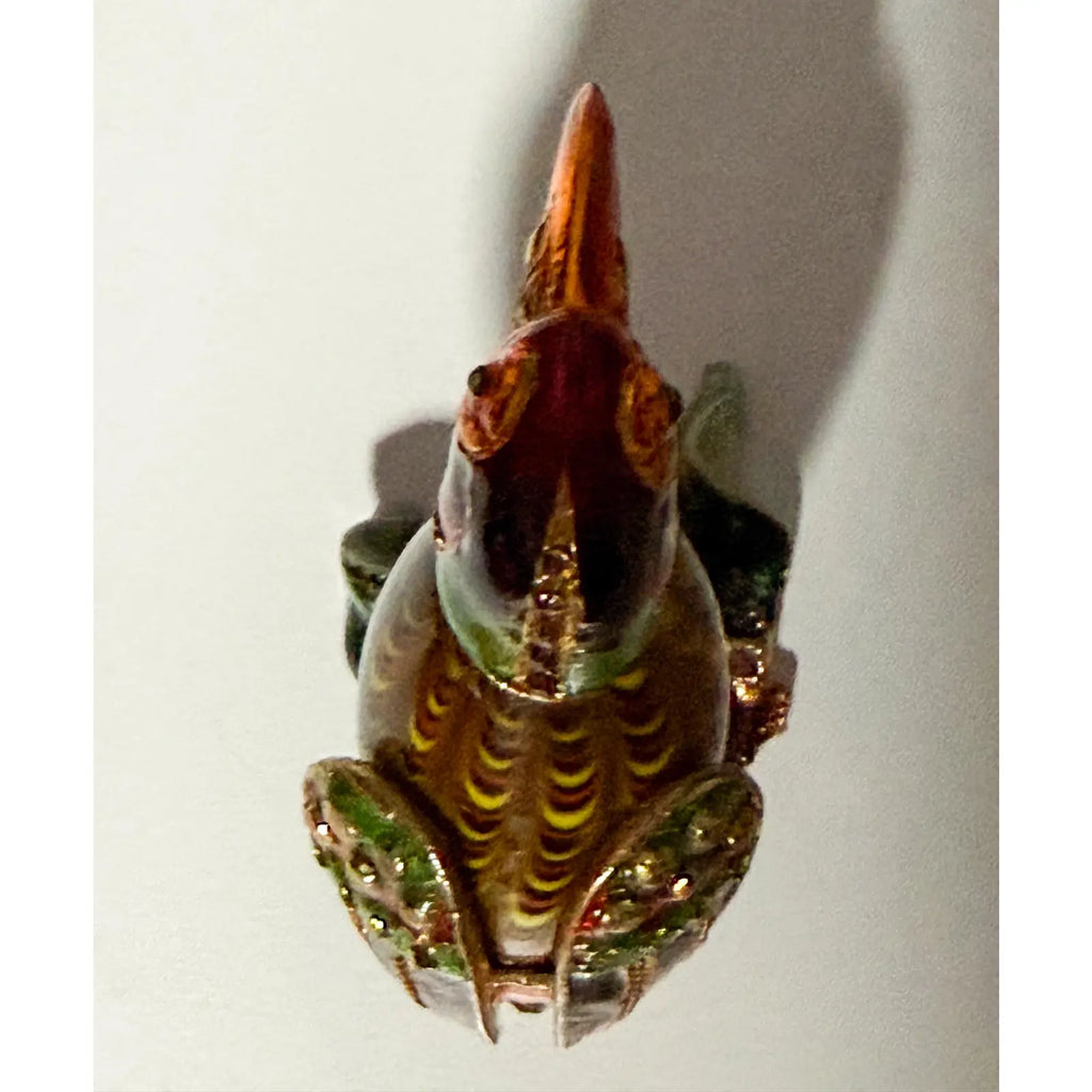Rare 2006 Fitz And Floyd Guild Collection Jeweled Orange Beak Bird With Box