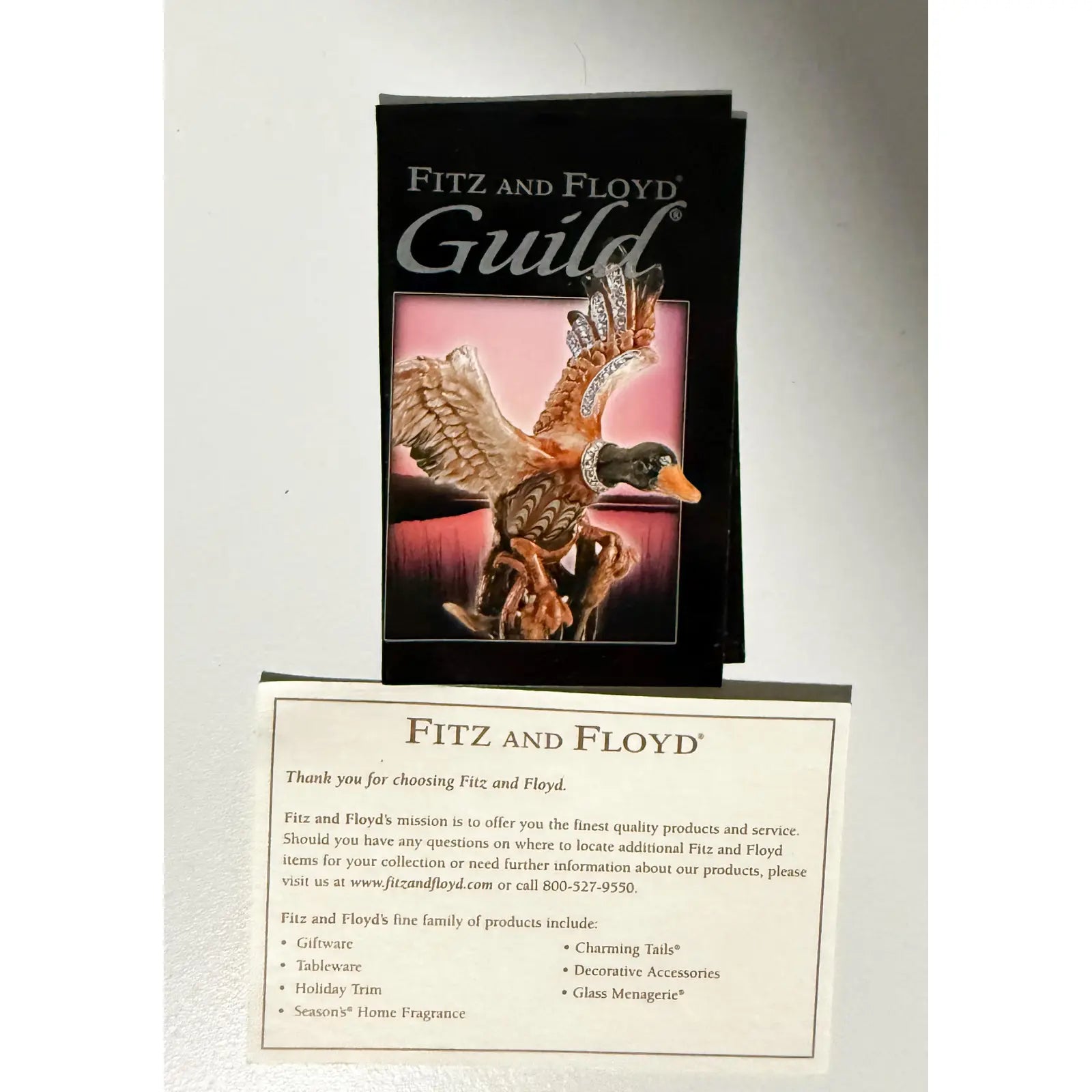 Rare 2006 Fitz And Floyd Guild Collection Jeweled Orange Beak Bird With Box