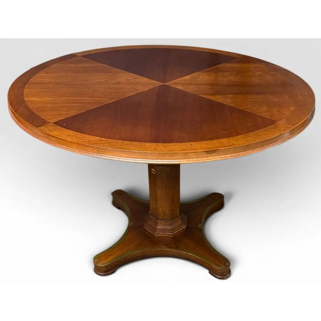 Vintage Weiman Campaign Style Walnut And Cherry Mechanical Convertible Hi Low Coffee Dining Table
