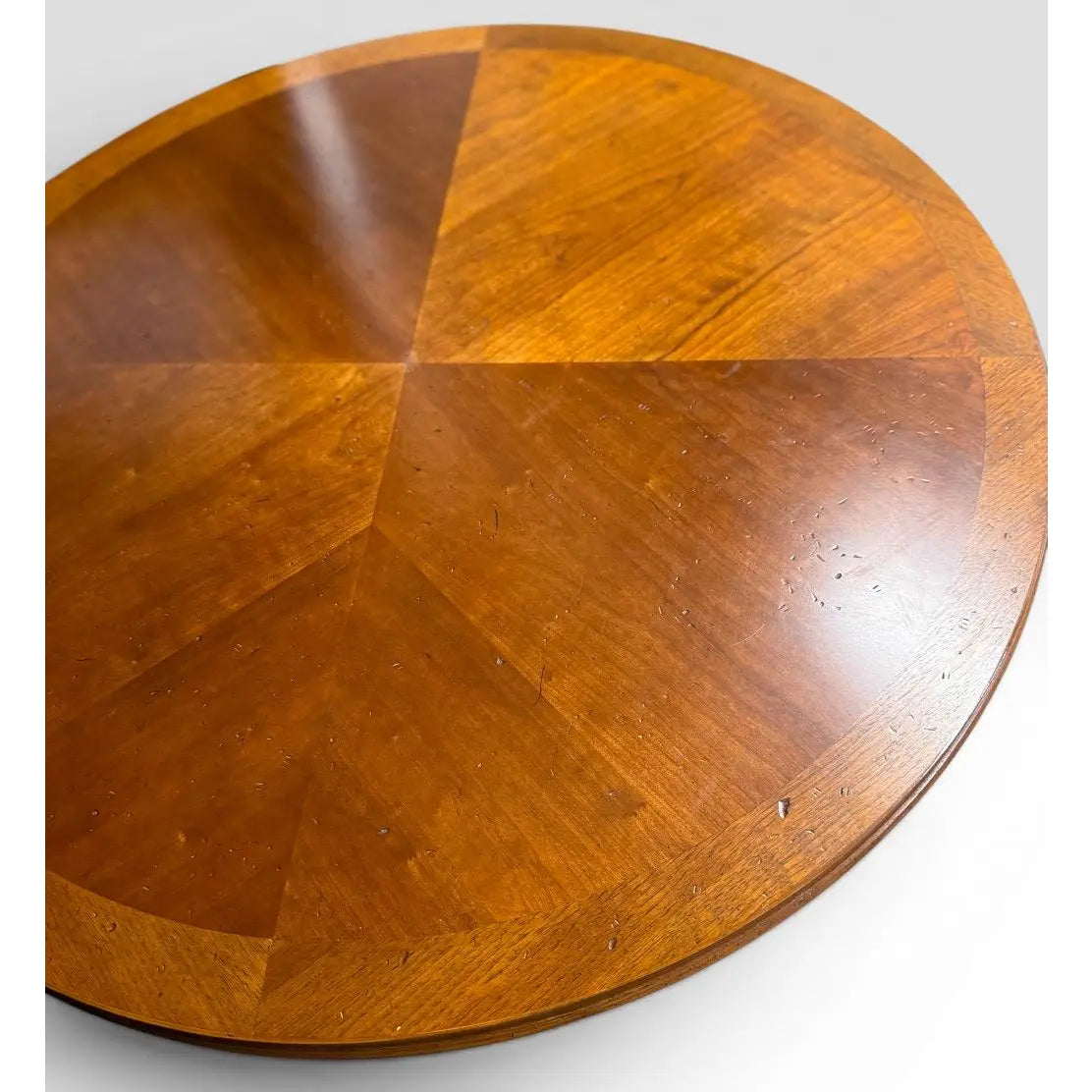 Vintage Weiman Campaign Style Walnut And Cherry Mechanical Convertible Hi Low Coffee Dining Table