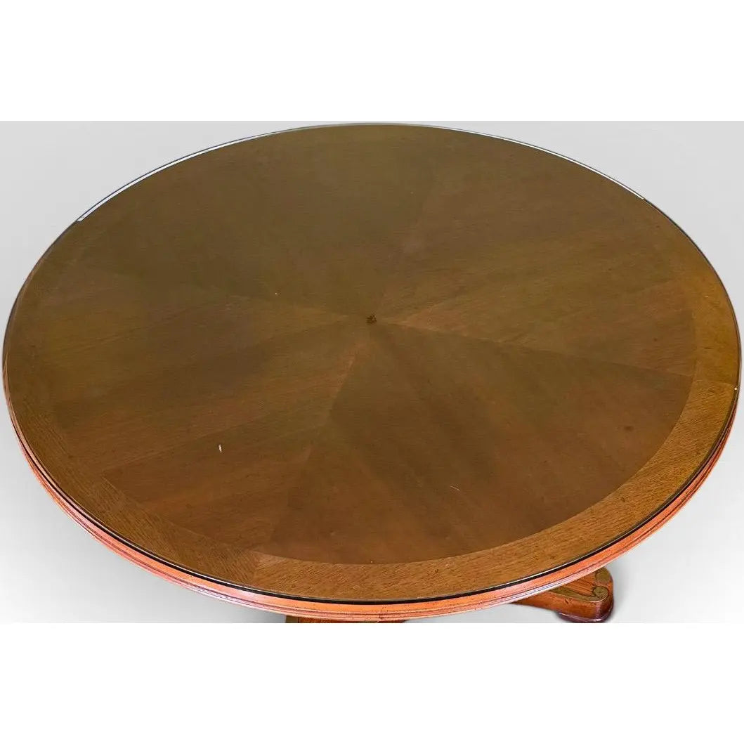 Vintage Weiman Campaign Style Walnut And Cherry Mechanical Convertible Hi Low Coffee Dining Table