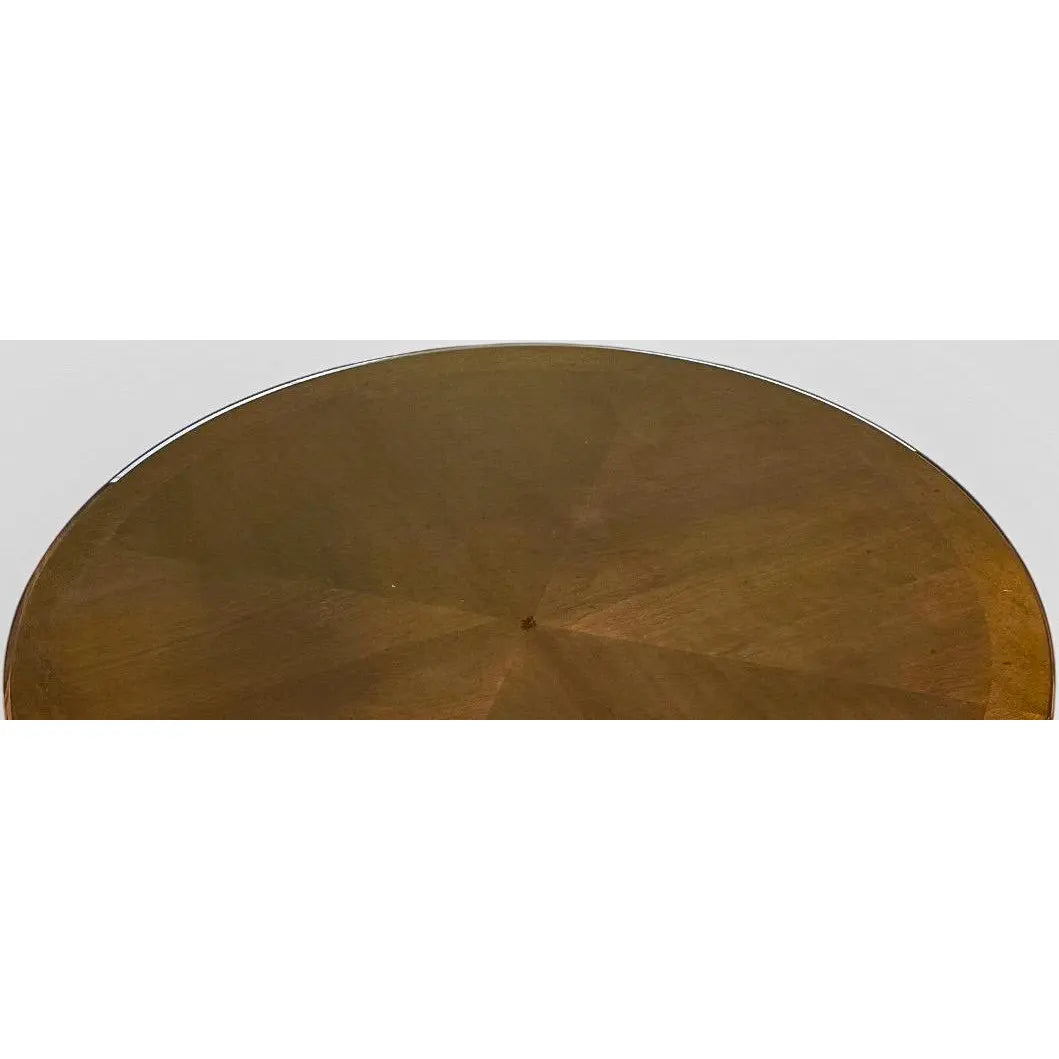 Vintage Weiman Campaign Style Walnut And Cherry Mechanical Convertible Hi Low Coffee Dining Table