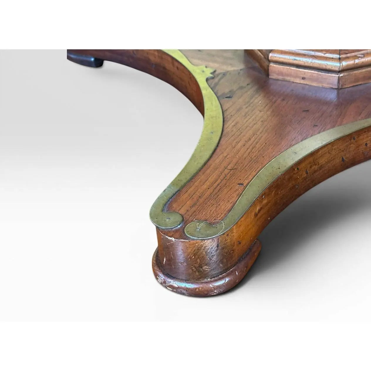 Vintage Weiman Campaign Style Walnut And Cherry Mechanical Convertible Hi Low Coffee Dining Table