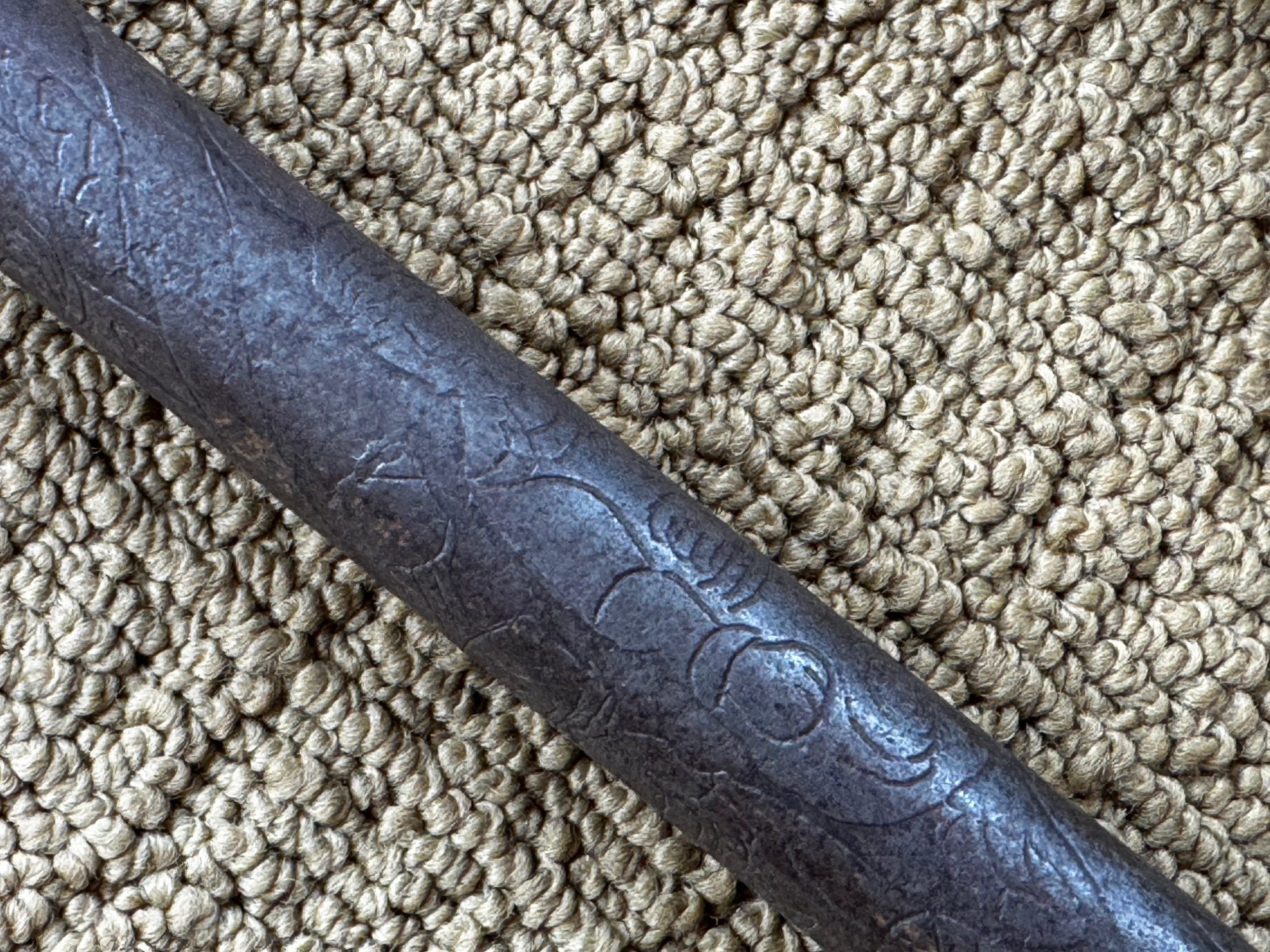 19th Century Persian Qajar Hand-Forged Iron Tabar Axe & Horned Gorz Mace - Set of 2