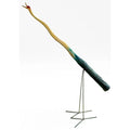 Monumental Denver and Ter Borders Hand Carved Wood Crane Sculpture With Welded Rebar Feet
