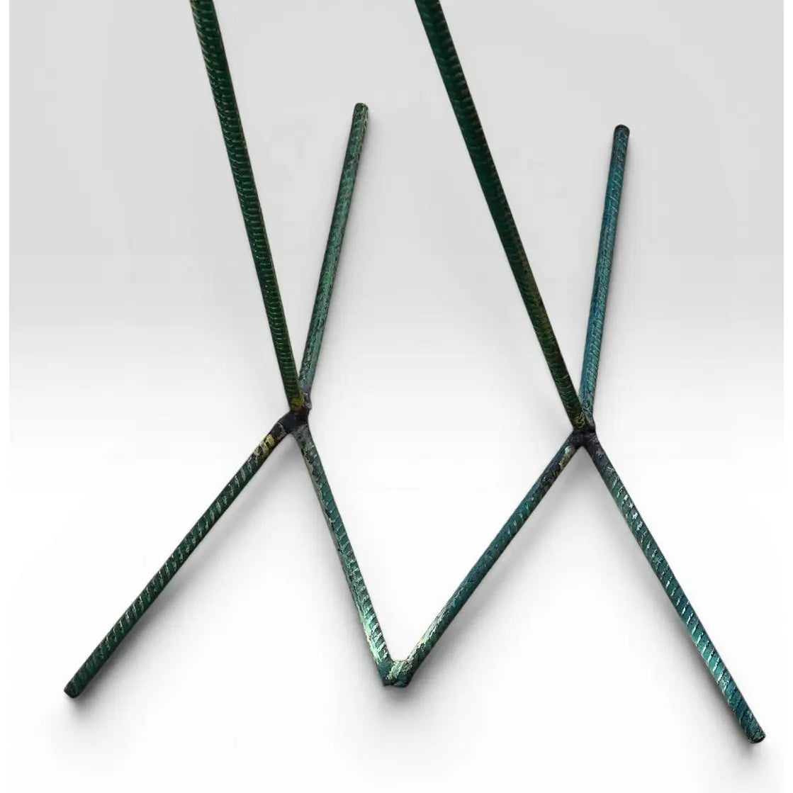 Monumental Denver and Ter Borders Hand Carved Wood Crane Sculpture With Welded Rebar Feet