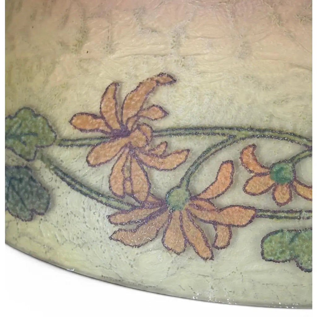 Antique Handel Reverse Painted Glass Floral Boudoir Table Lamp