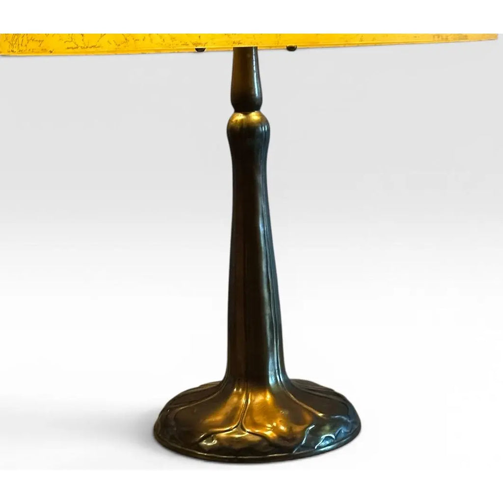 Antique Handel Reverse Painted Glass Floral Boudoir Table Lamp