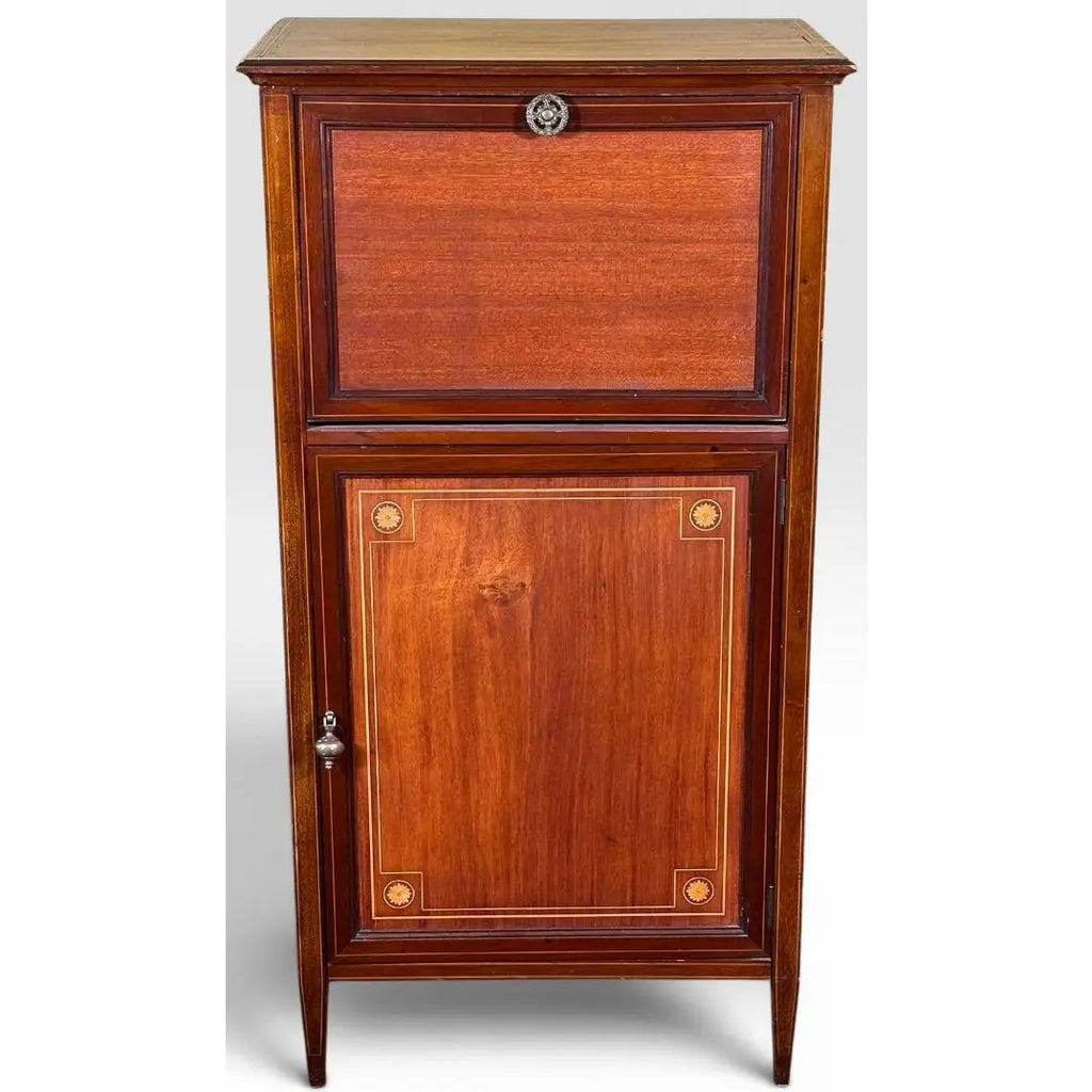 Vintage French Louis XVI Style Inlaid Mahogany Semainier Secretary Desk