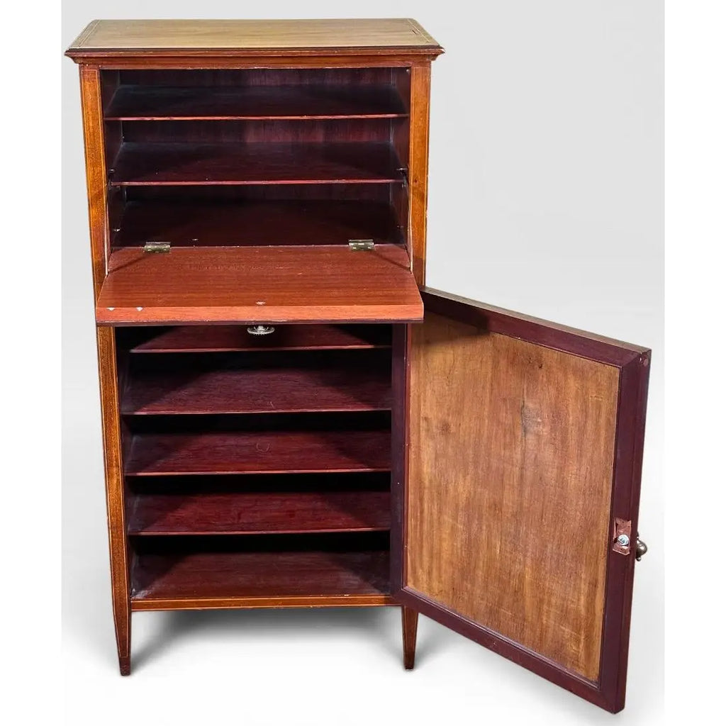 Vintage French Louis XVI Style Inlaid Mahogany Semainier Secretary Desk