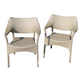 Janice Feldman for Janus et Cie Amari Outdoor Low Back Lounge Chairs - Pair - Limestone Finish