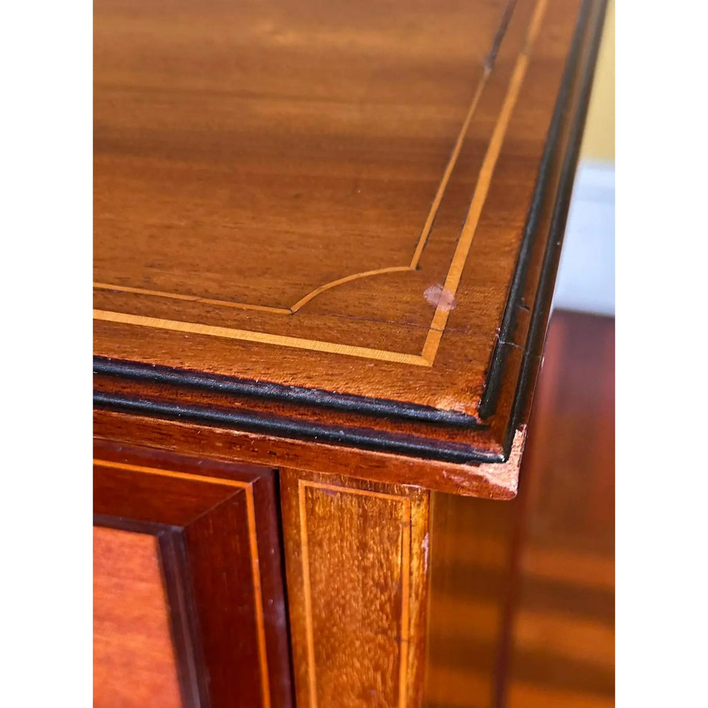 Vintage French Louis XVI Style Inlaid Mahogany Semainier Secretary Desk