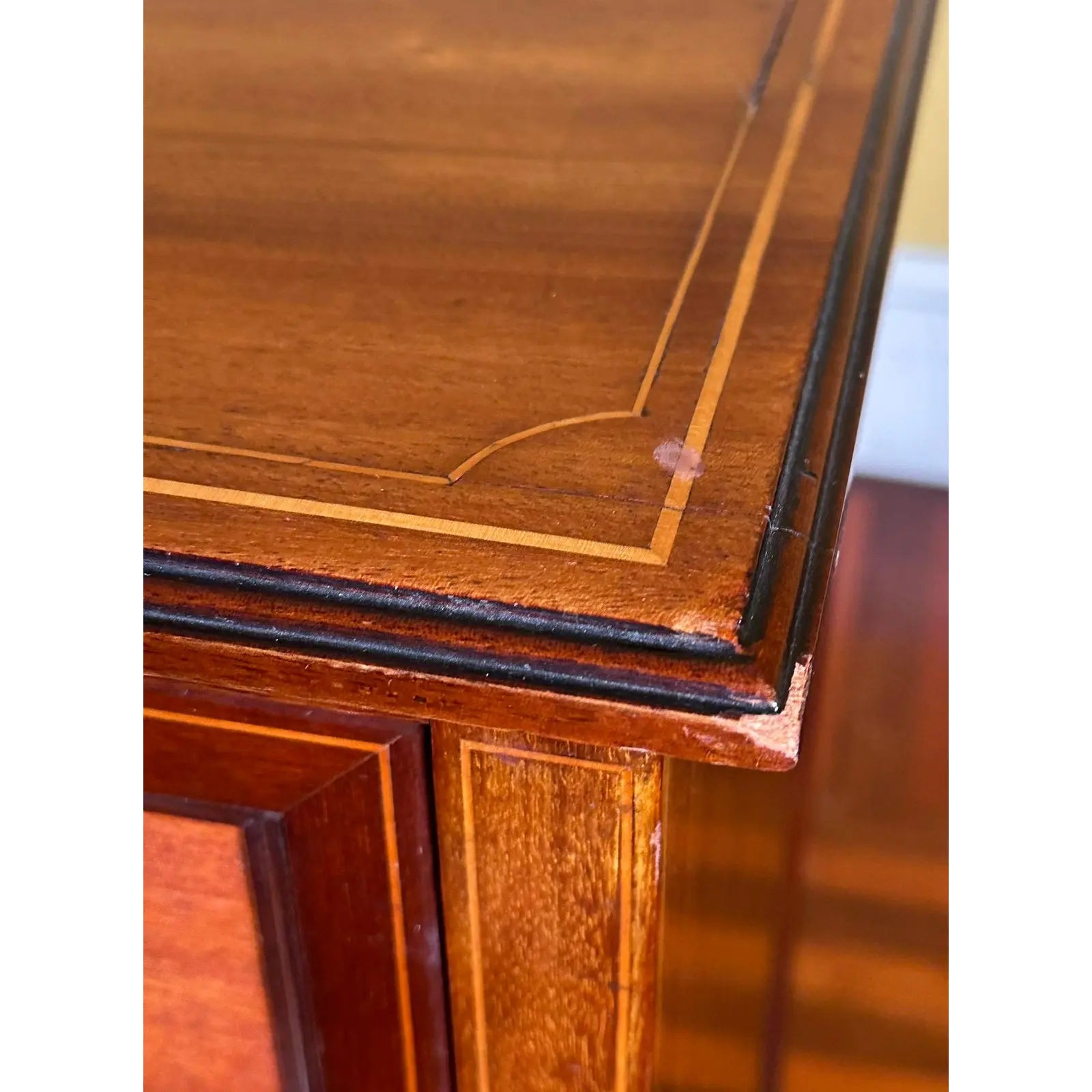 Vintage French Louis XVI Style Inlaid Mahogany Semainier Secretary Desk