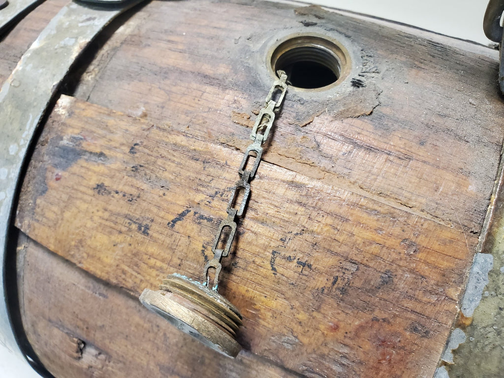 Antique 19th Century Naval Merchantman Grog Barrel with Iron Bale Handle