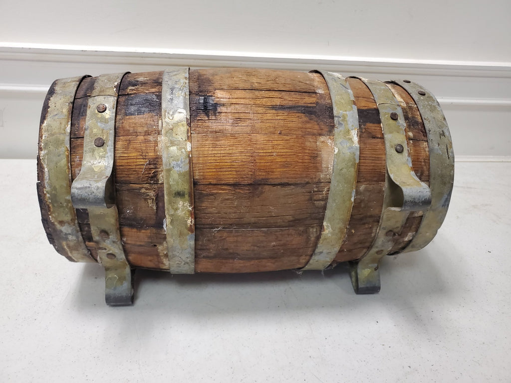 Antique 19th Century Naval Merchantman Grog Barrel with Iron Bale Handle