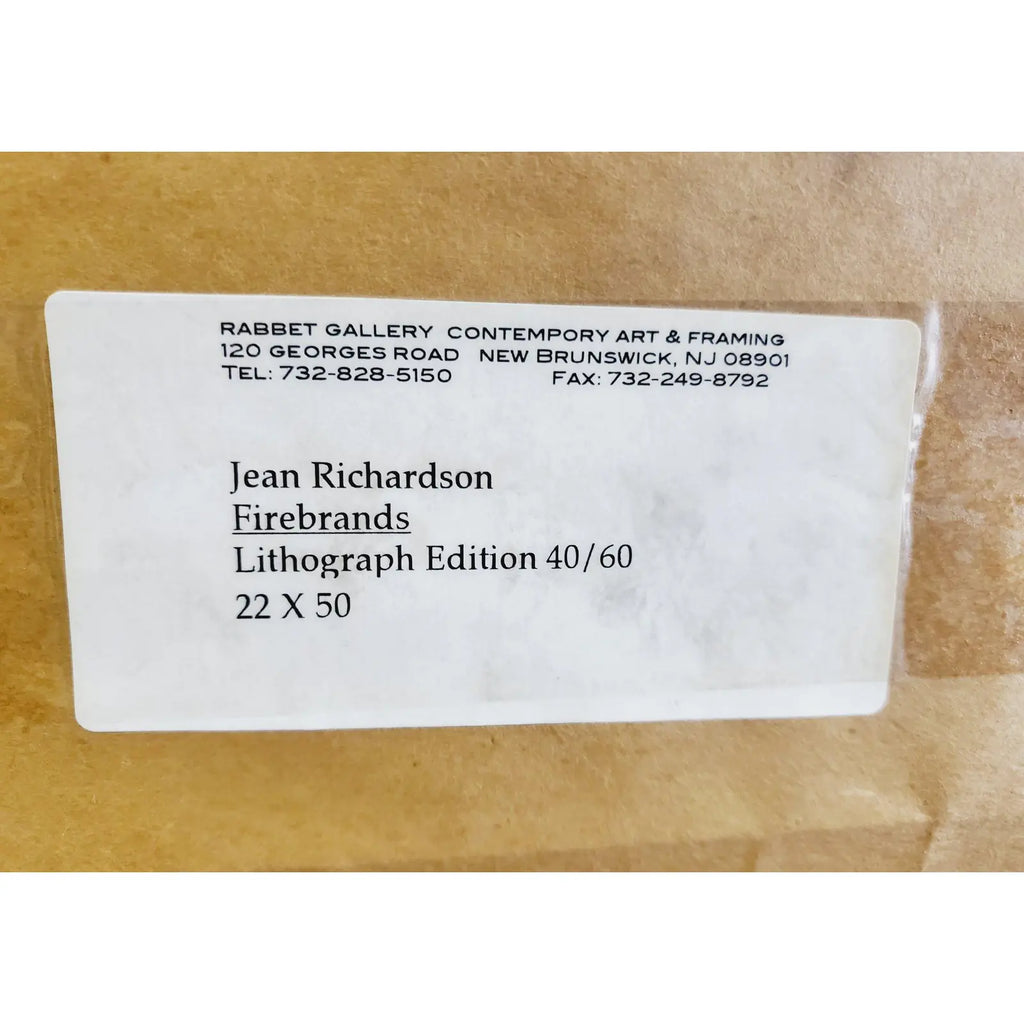 50” Large Scale Jean Richardson Signed Limited Edition Lithograph Entitled Firebrands