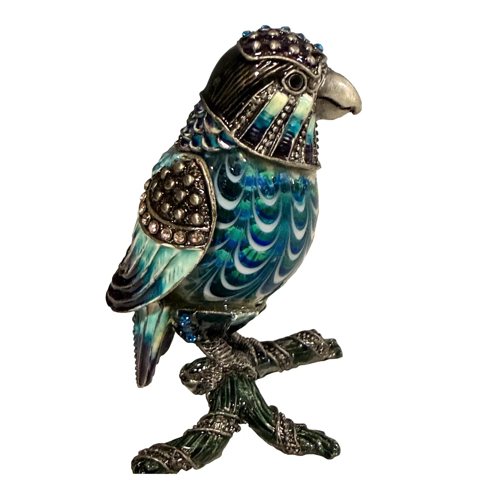 Rare 2006 Fitz And Floyd Guild Collection Jeweled Blue Hawk With Box