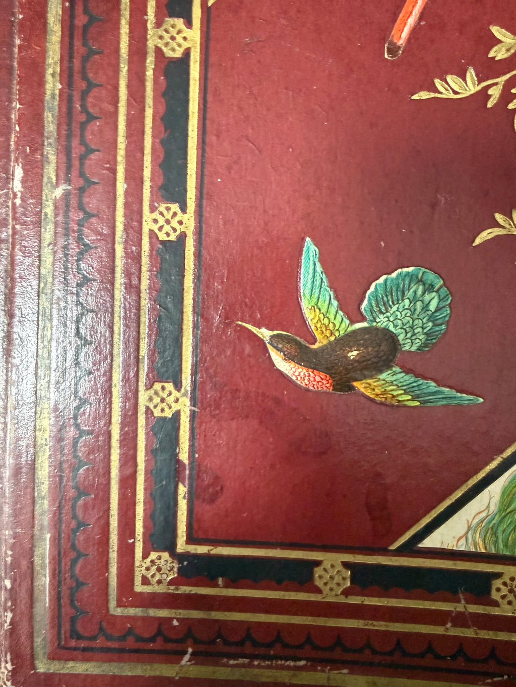 Rare 1880s Victorian Trade Card Album - Merchant’s Gargling Oil BASEBALL Set - Black Americana - Patent Medicine - Peacock Cover
